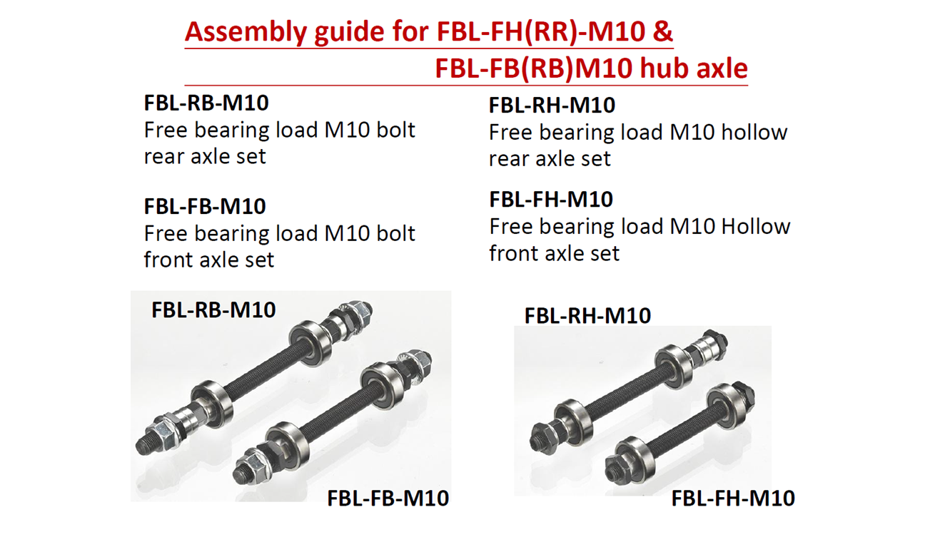 Assembly guide for FBL-FH(RR)-M10 & FBL-FB(RB)M10hub axle